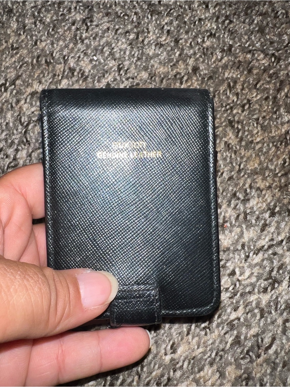 Vintage buxton leather lipstick holder
